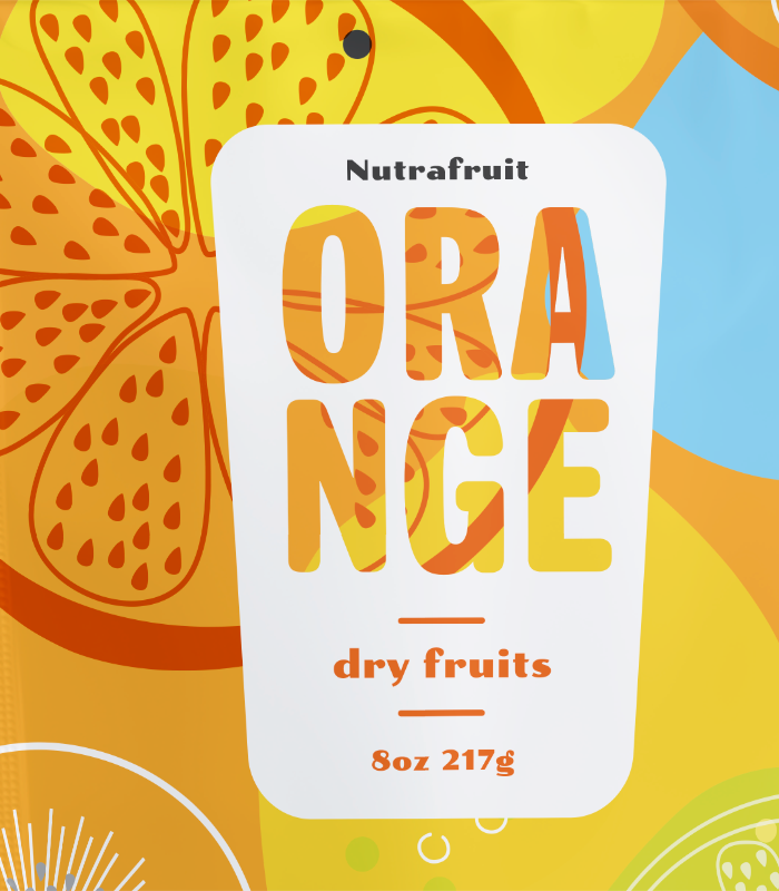 Orange dried fruit packaging